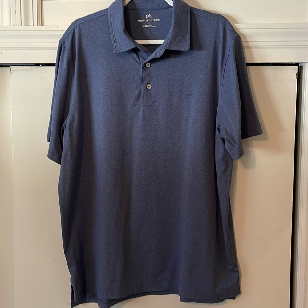 Southern Tide heathered blue polo, XL